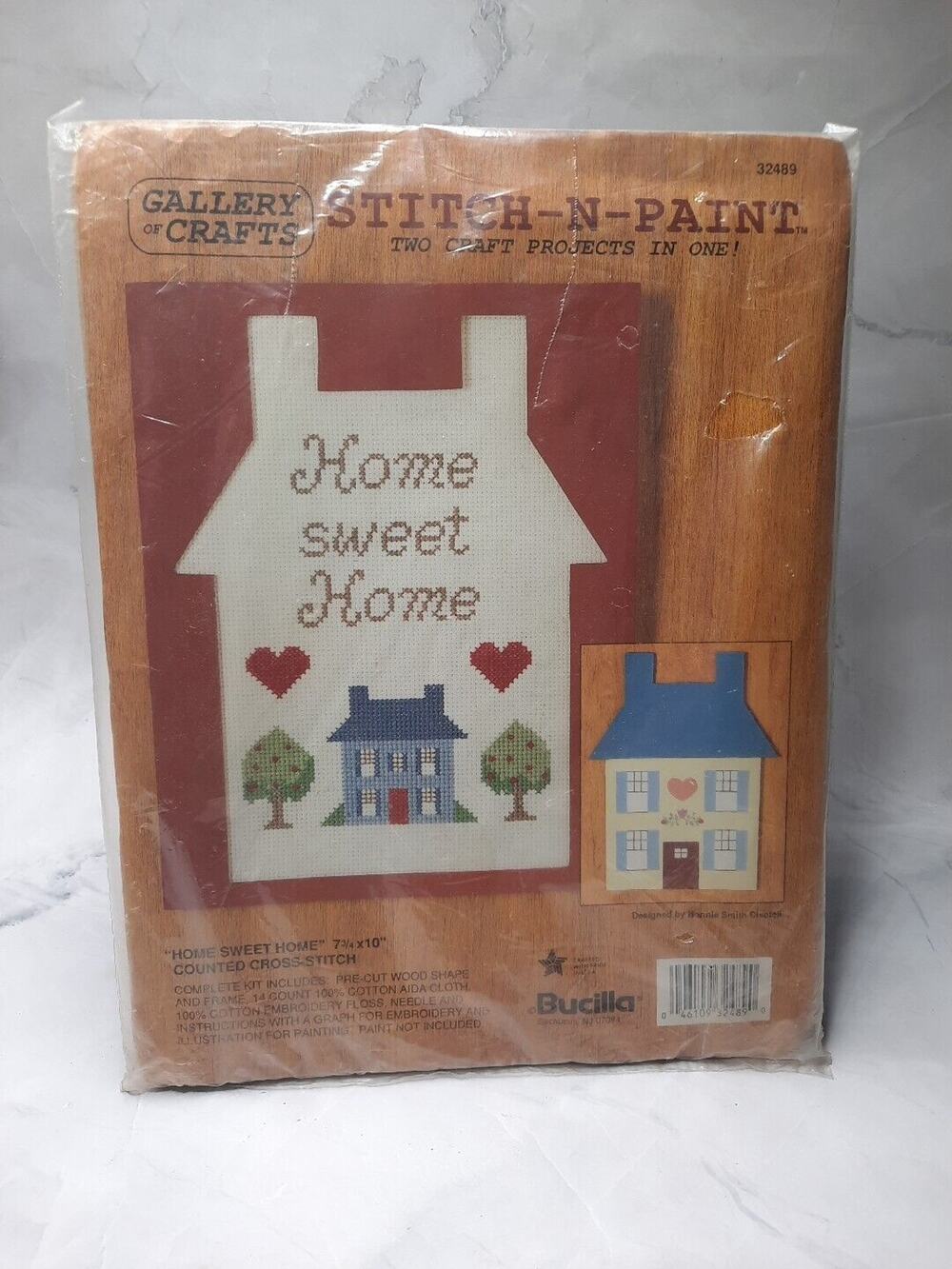 Bucilla Stitch N Paint Counted Cross Stitch Craft Kit Home Sweet Home 32489
